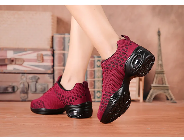 Sneakers Dance Shoes For Women Flying Woven Mesh Comfortable Modern Jazz Dancing Shoes Girls Ladies Outdoor Sports Shoes S-919