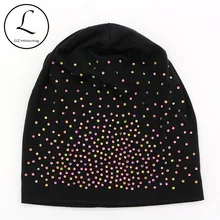 GZHILOVINGL, женские весенние, Осенние, зимние, одноцветные, обтягивающие, цветные, ed стразы, блесток, шапочка, шапки, женские, s Gorro
