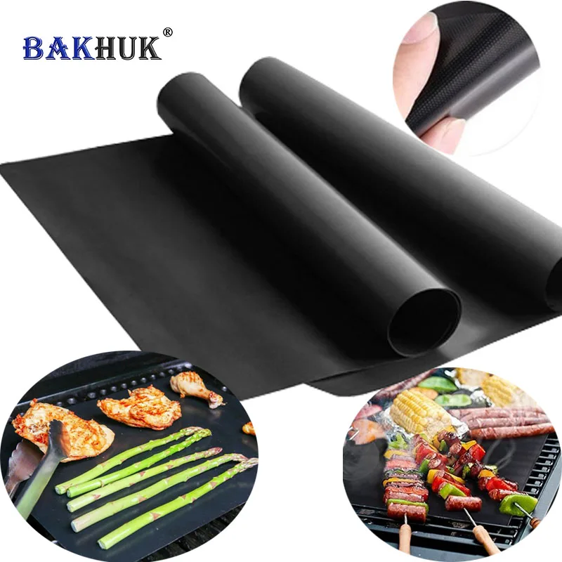 BAKHUK 0.2mm Thick PTFE Barbecue Grill Mat 33*40cm non stick Reusable