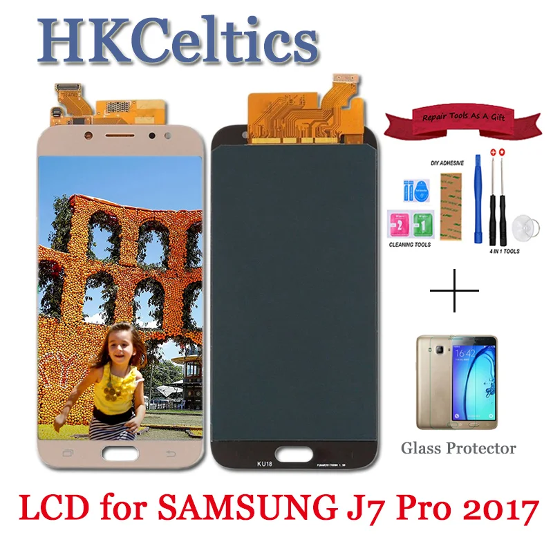 ЖК дисплей 5 дюйма + дигитайзер сенсорного экрана в сборе для Samsung Galaxy J7 Pro 2017 J730 SM