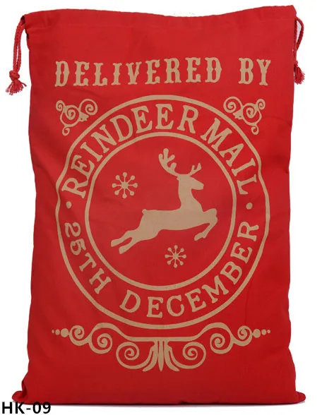 44 Styles Christmas Santa Sacks 1pc Drawstring Canvas Santa Sack Xmas Canvas Bag Hot Sale Big Santa Claus Gift Bag Drop Shipping - Цвет: 50x70cm hk09