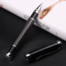 2017 Real Material Escolar Canetas Stylo for Creative Carbon Fiber Rod Rotating Metal Ballpoint Pen