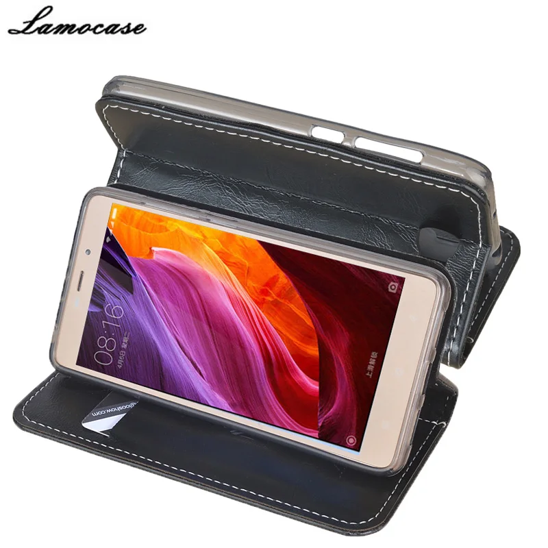 Lamocase для Huawei Y5 II y5ii Case Роскошный кожаный чехол откидная крышка со слотом