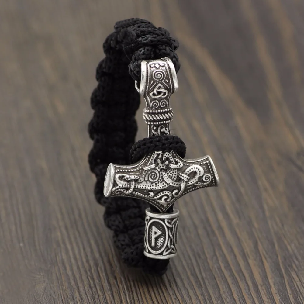 Дропшиппинг 1 шт. Молот Тора mjolnir браслет викингов скандинавский мужской