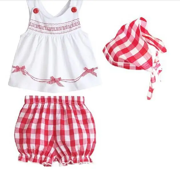 

Kids Tollders Girls Costume 3pcs Set Sleeveless Tops Shorts Scarf Outfits 1-3Y