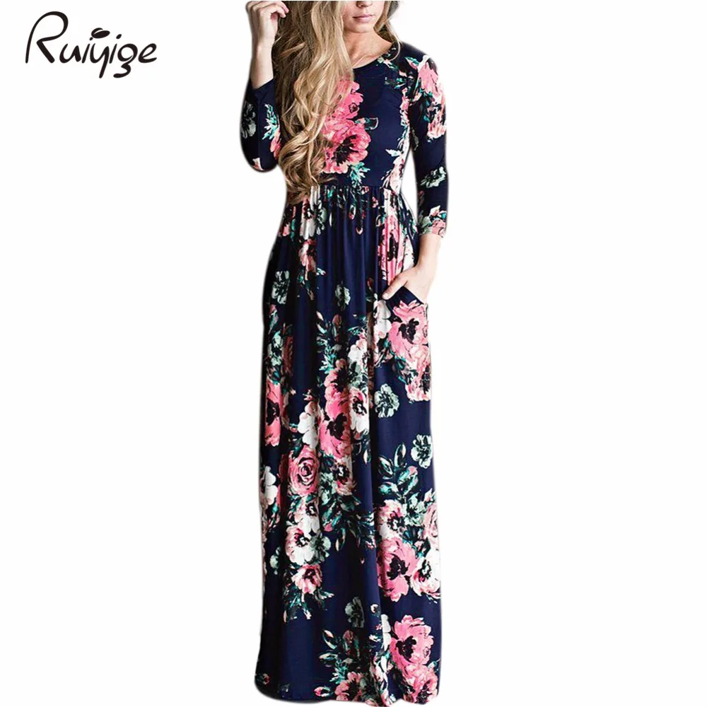 High Waist Dresses - Spandex Round Neck Sleeveless Printed Maxi Dress west side house