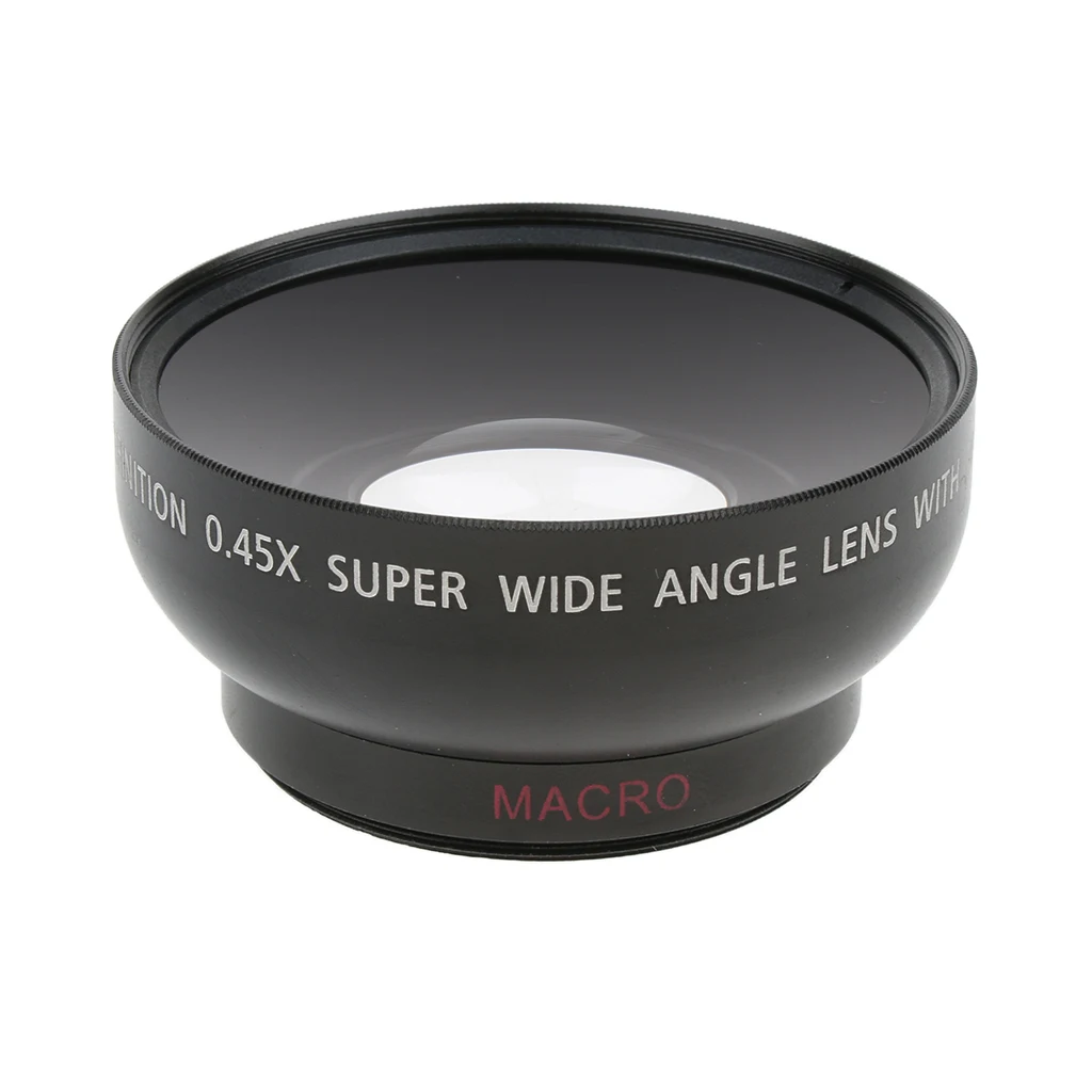 

46mm 0.45x Wide Angle + Macro Conversion Lens For Canon Nikon SLR Camera DV 0.45x67 Universal (Black)
