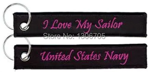 Темно синяя сумка брелок с надписью I Love My Sailor в американском стиле|strap strap|s keystrap bag