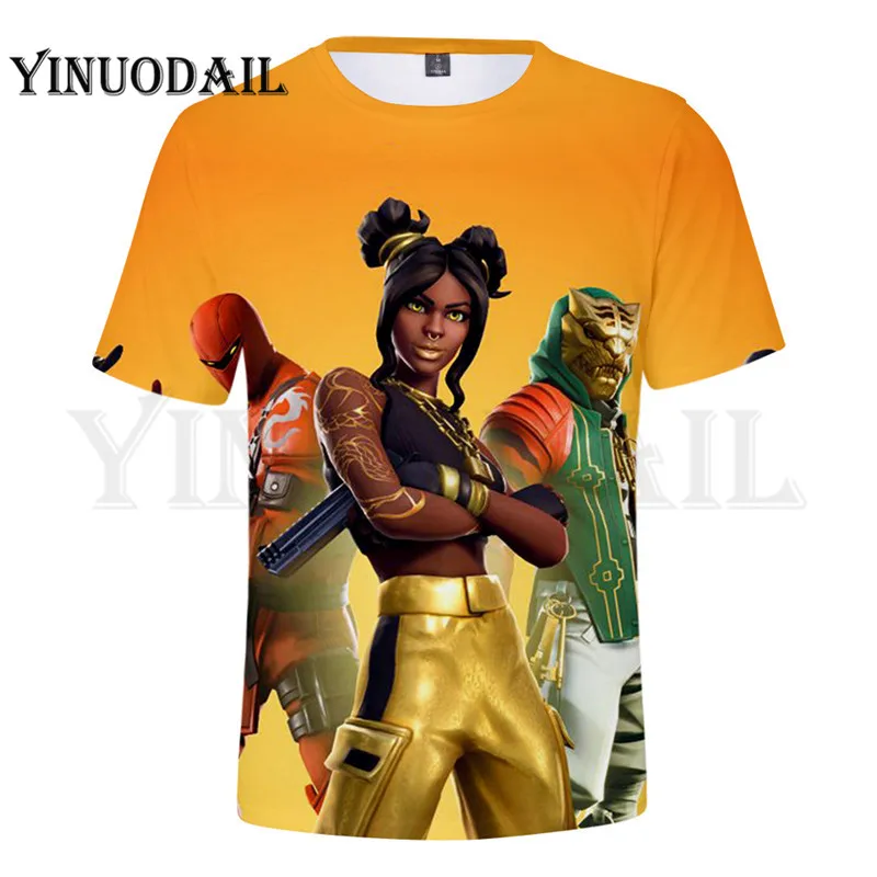 

100cm-160cm Parent-Child 3D T-shirt Gunman shirt for Kids Sudaderas Para Hombre Game Streetwear