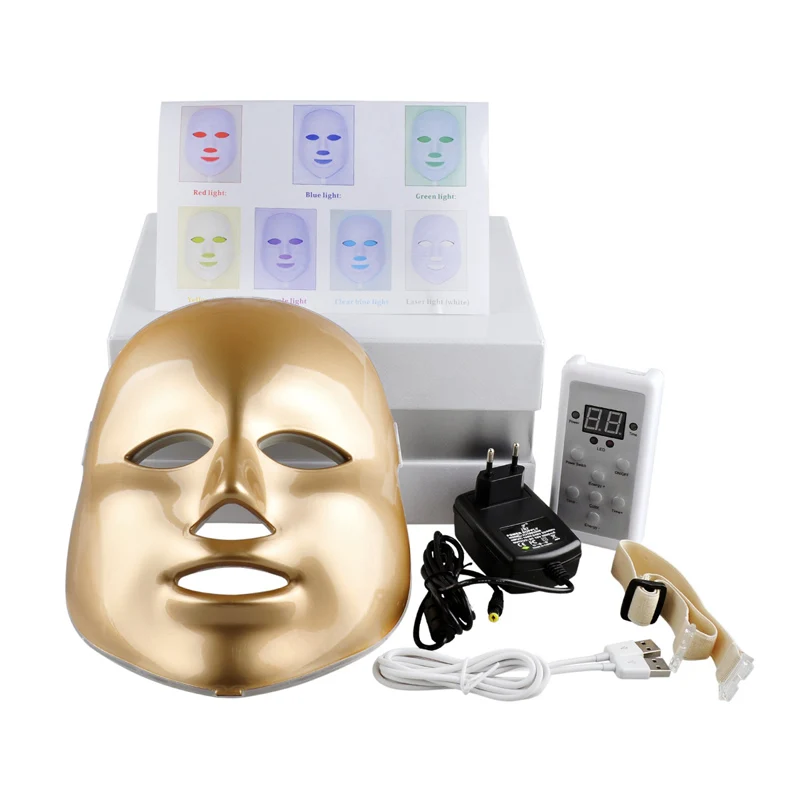 

Photodynamic Facial Mask Skin Rejuvenation LED Wrinkle Removal Electric Device Anti-Aging Mask Therapy 7 Colors Beauty Machine