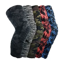Deportes al aire libre de alta elasticidad anti-colisión de piernas Largas rodillera baloncesto correr transpirable protección knee brace soporte 1 unids