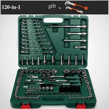 120-in-1 Combination Repairing Kit Handtool Set for Auto Motorcycles Generator Engine Tyre Socket Rachet Wrench Hand Tool
