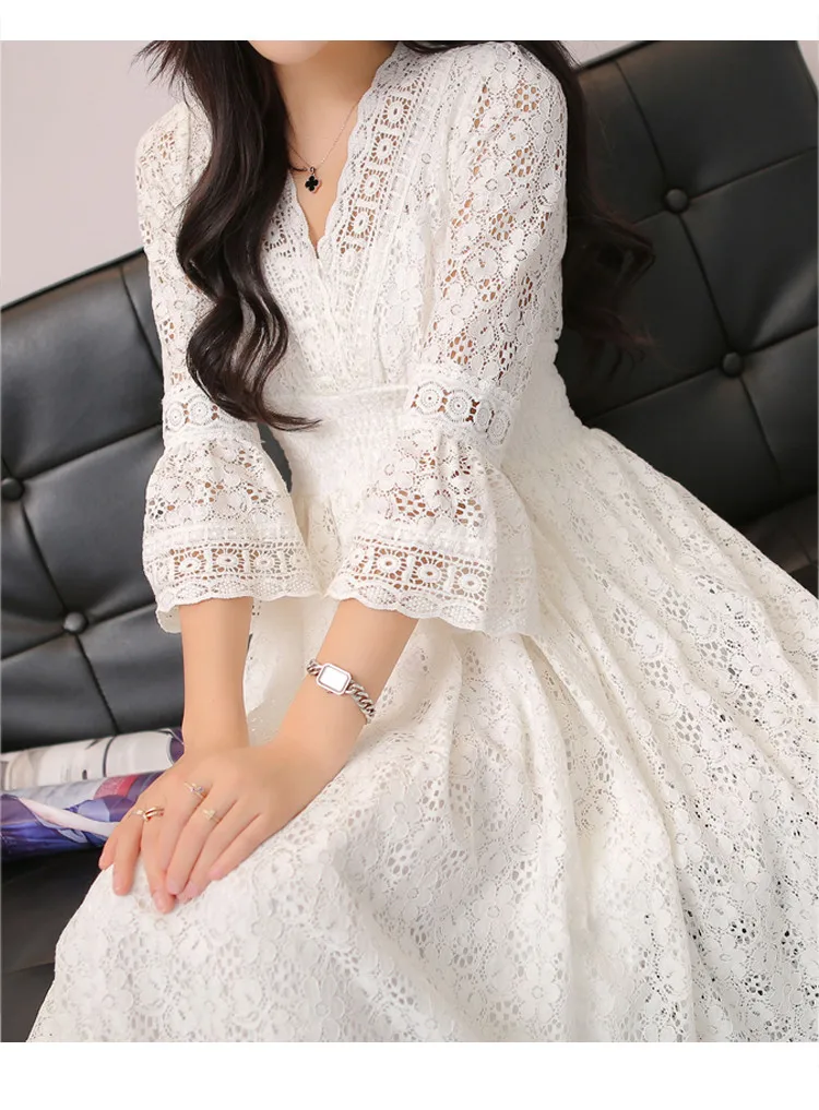 Кружевная ночная рубашка в стиле ретро, белое платье принцессы для сна, сексуальное кружевное платье с v-образным вырезом, женские ночные рубашки QZ8133