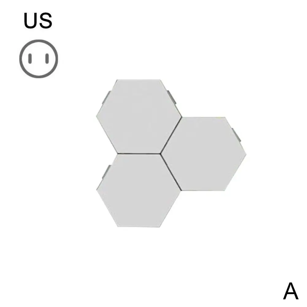 Квантовый светильник, зондирующий сотовый светильник, шестигранные лампы, модульный светильник ing, Ночной светильник, креативное украшение, настенный светильник - Цвет абажура: US