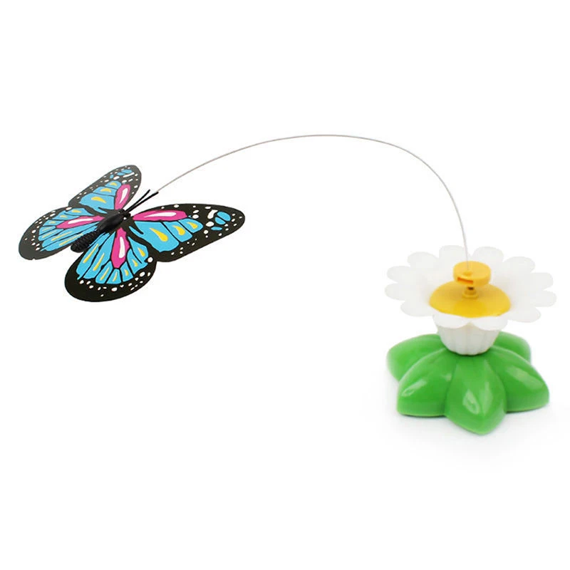 Mayitr Electric Rotating Flower Butterfly Hummingbird Cat Toys Funny Pet Kitten Teaser Interactive Playing Toy Pet Supplies Hot