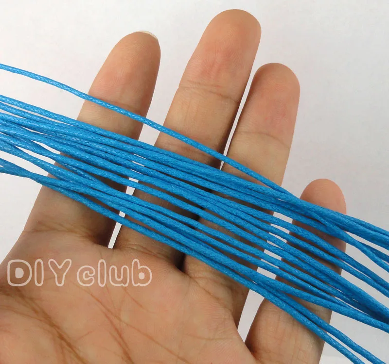 80m/Lot Blue Cotton Waxed Cord, Waxed Cord String, Wax Hemp Rope for