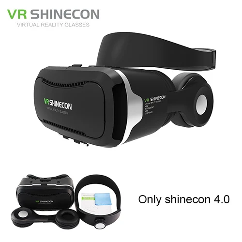 VR Shinecon 4,0 стерео Google Cardboard 3D очки смартфон Виртуальная реальность 360 шлем гарнитура для 4-5,5 'для мобильного - Цвет: only vr
