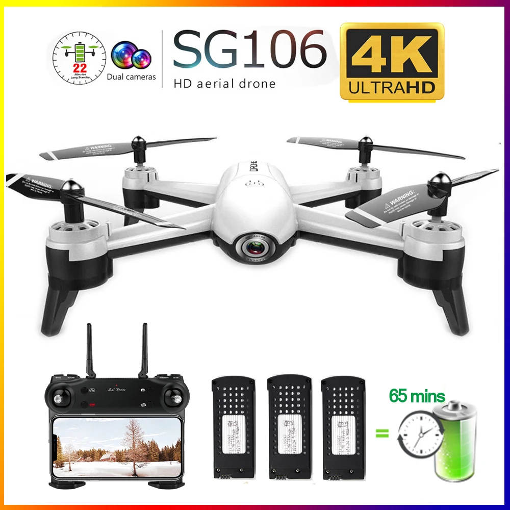 

SG106 WiFi FPV RC Drone 4K Camera Optical Flow 1080P HD Dual Camera Aerial Video RC Quadcopter Aircraft Quadrocopter Toys Kid VS S167 XS816