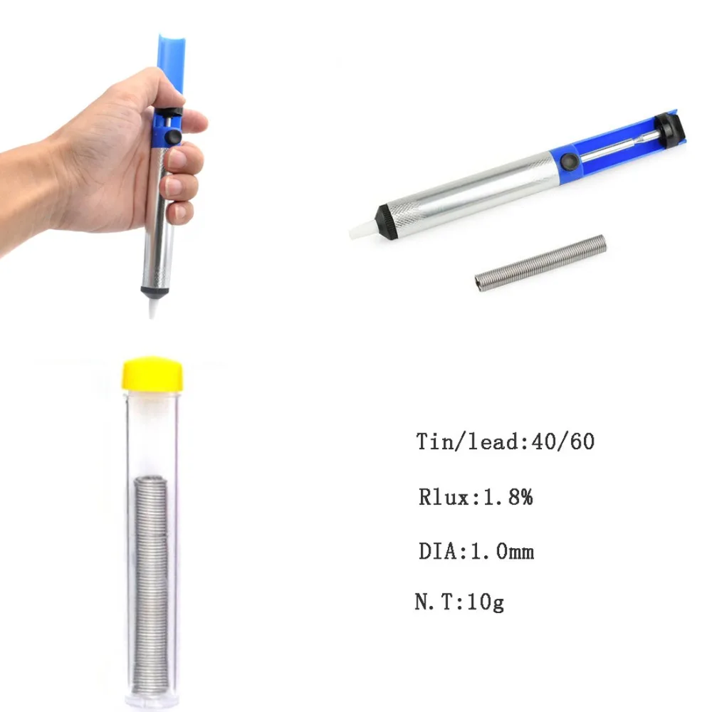 60W 220V EU Plug Electrical Soldering Iron  Hand Welding Repair Tool  Adjustable Temperature Soldering with 5tips wire tweezers