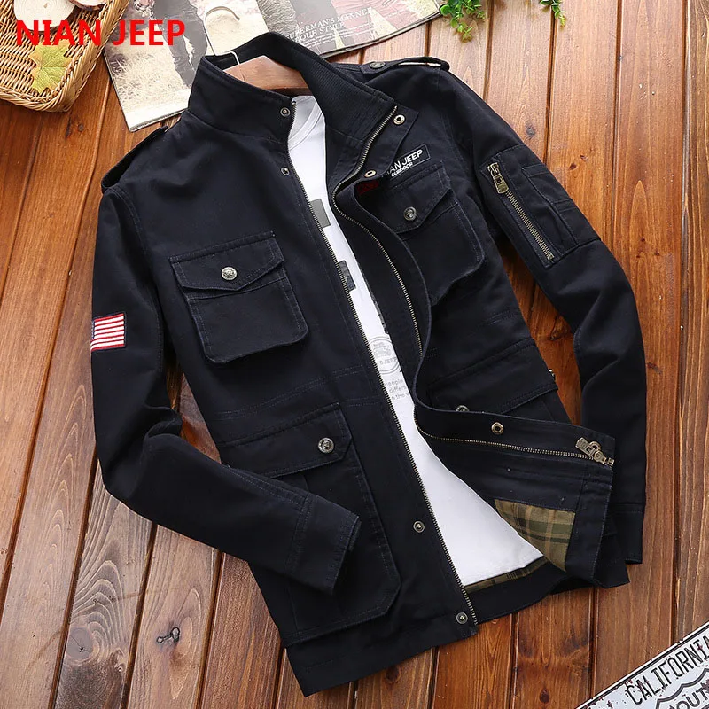 

NIAN JEEP Brand Clothing Men's Military Style Autumn Jacket and Coat Plus Size 3XL 4XL 145