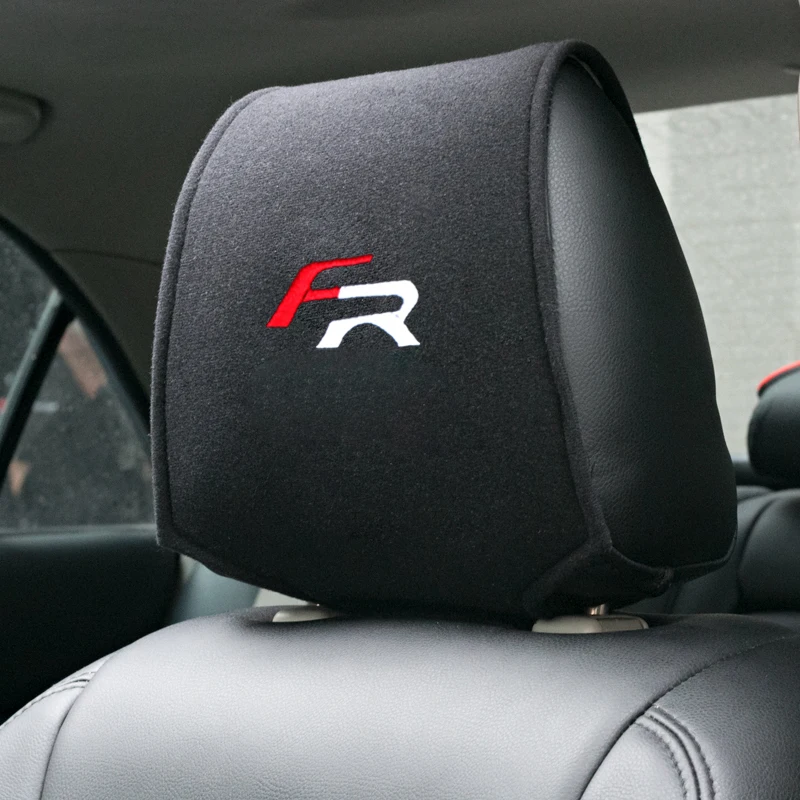 

1PCS Car seat headrest cover for Seat FR+ Leon Ibiza cupra Altea Belt Racing Car Emblems