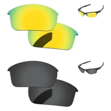 Черный& 24 K золотой 2 пары Поляризованные Сменные линзы для бутылки Rocket солнцезащитные очки в оправе UVA и UVB Защита