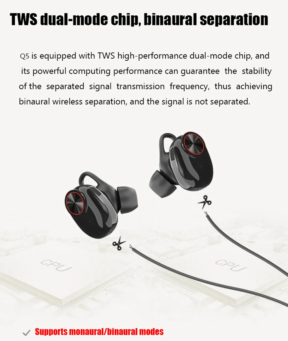 V5 Bluetooth 5,0 наушники беспроводные TWS наушники CVC6.0 шумоподавление наушники-вкладыши с микрофоном для iPhone и Android телефона