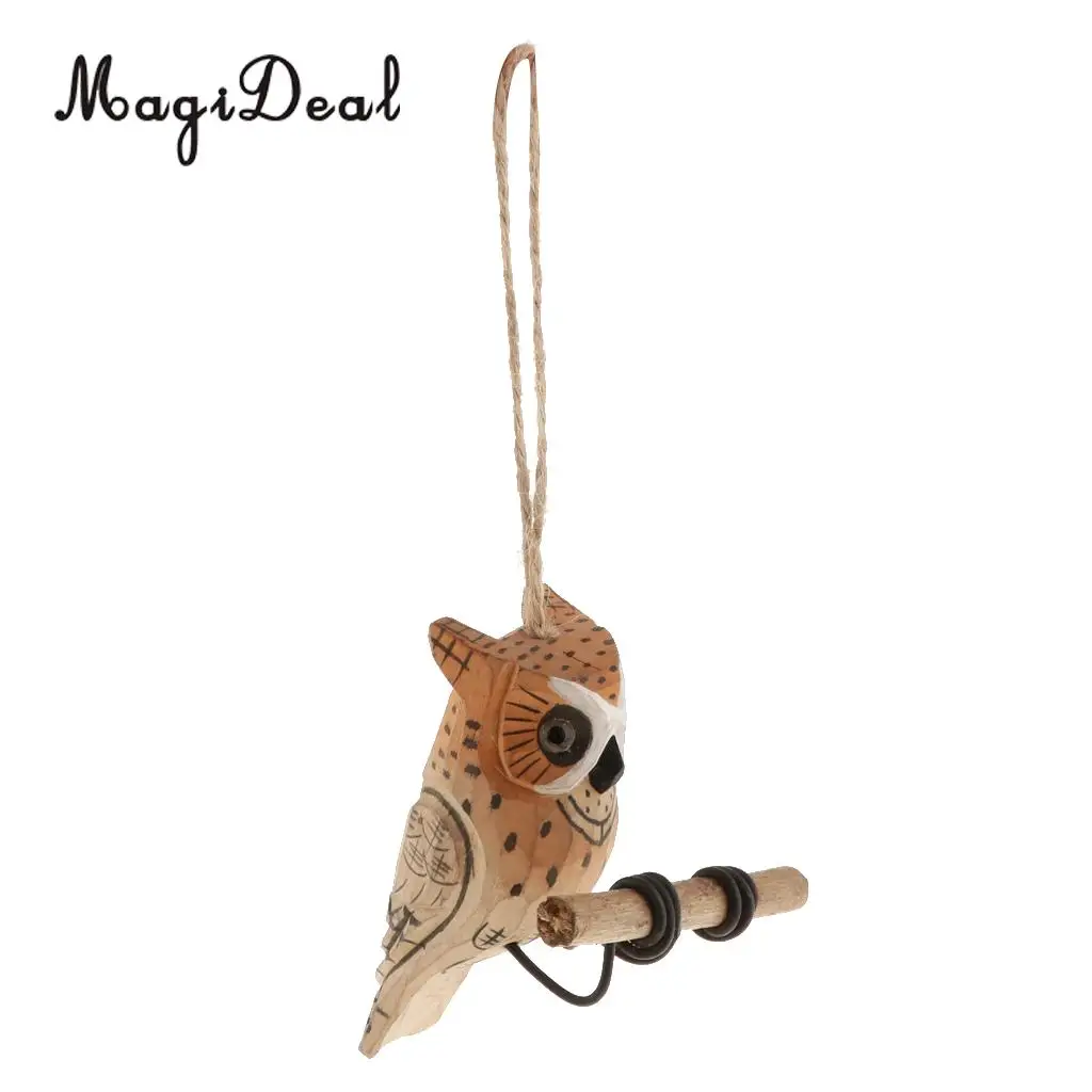 100% Hand Carved Vivid Wooden Animal Wood Hanging Decoration Wind Chimes Garden Wall Hanging Crafts Gifts Retro Outdoor Decor