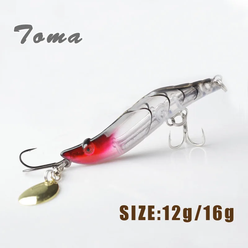 

TOMA 1PCS Shrimp Fishing Lures hard baits 12g/ 16g pencil Plastic Artificial Hard lure Fishing Lifelike Swimbait