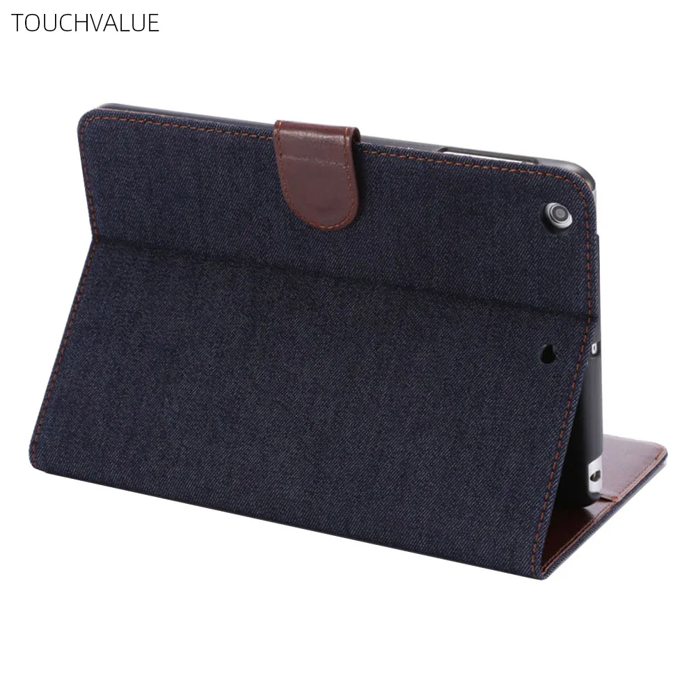 

Solid Color Denim Case For iPad mini 2 Funda Smart Cover Case For iPad mini2 Coque with Stand Card Slots Function