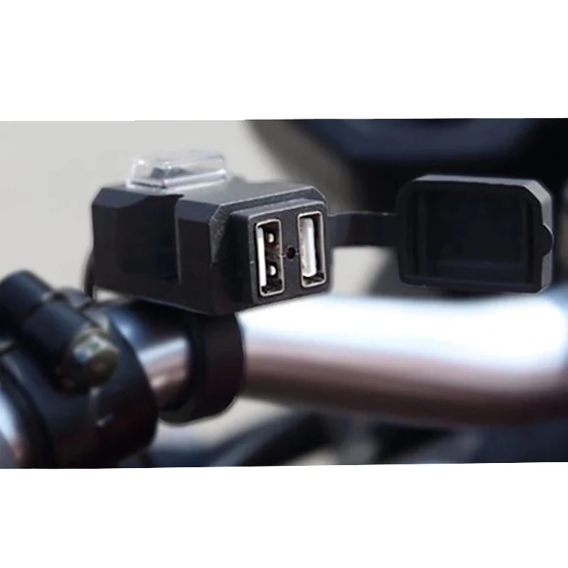 Водонепроницаемое зарядное устройство на руль мотоцикла с 2 USB портами 9 90