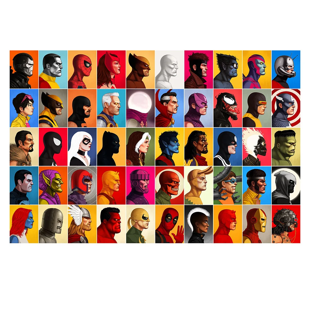 

Marvel Character Anime Poster Wall Pictures for Living Room Batman Superheros Cuadros Decoracion Dormitorio Kids Boys Wall Art