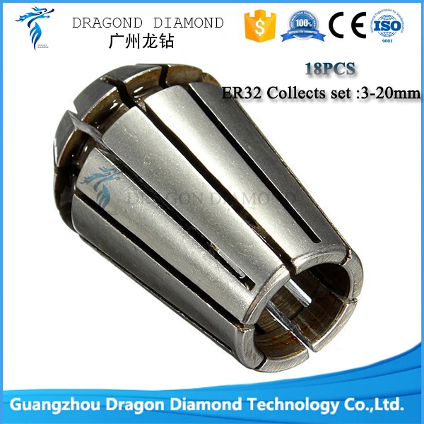 

CNC Router Machine Spare Parts ER collect chucks ER32 size from 3-20 mm 18pcs collect nuts