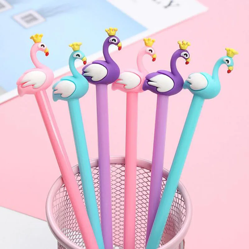 

Kawaii Creative Cartoon Animal Shape Ballpoint Pen Flamingo Rose Gel Pen School Signature Pen Cute Learning Stationery Water Pen