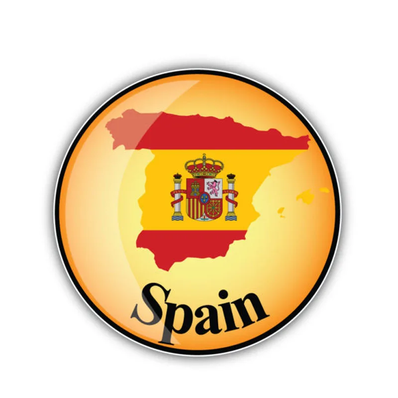 

13CM*13CM Personality Spain Flag Round Decal Motorcycle Car Sticker Accessories 6-1316