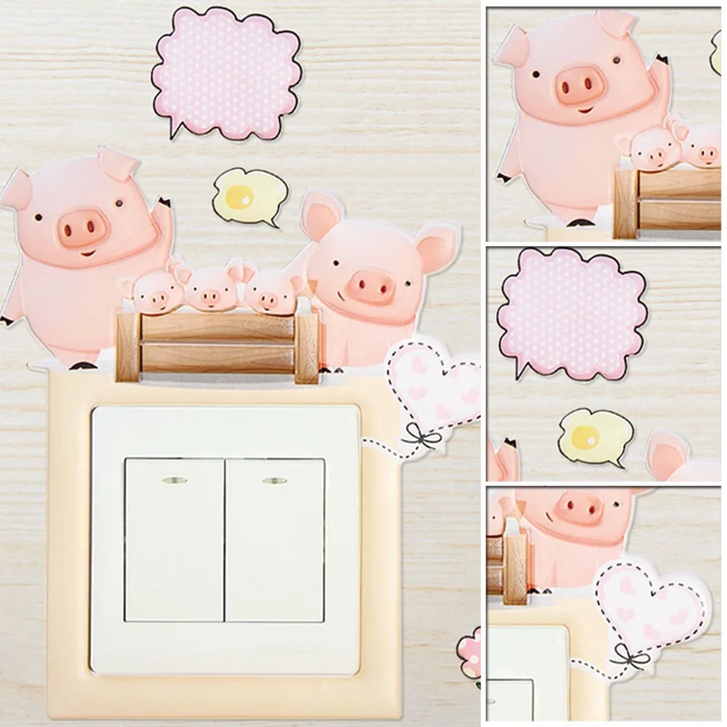 Switch Sticker Animal Unicorn Cover Cartoon Room Decor 3D Wall Silicone On-off Switch Luminous Light Switch Outlet Wall Sticker Wall Stickers cute