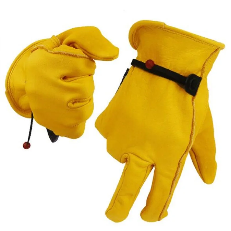 

Work Gloves Cowhide Leather Factory Driver Climbing Gardening Protective Glove