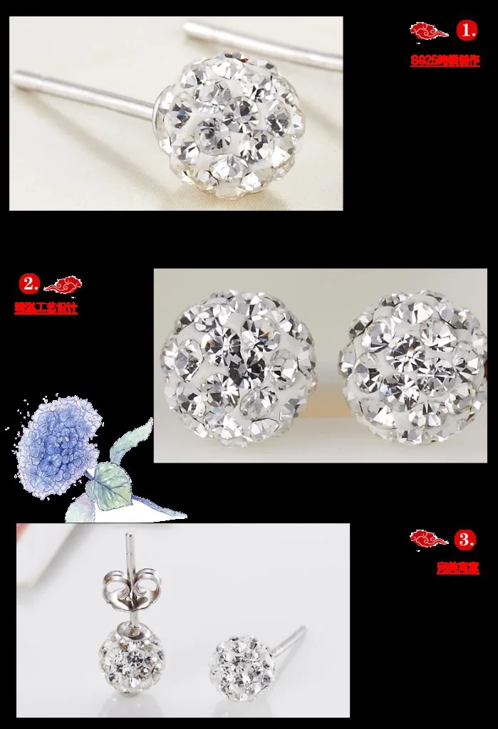 Высокое качество, популярные серебряные круглые серьги-гвоздики с кристаллами, бусины, ювелирные изделия 10 мм, 8 мм, 6 мм, серьги-гвоздики для женщин, циркониевые женские ювелирные изделия