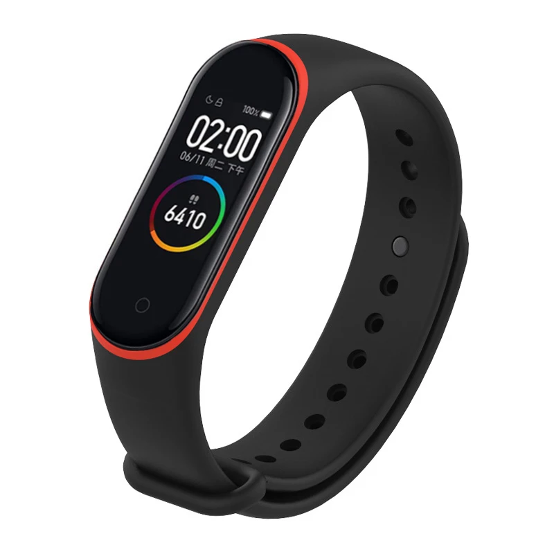 Яркие силиконовые часы, ремешок для Xiaomi mi, браслет 4, браслет для mi Band 4, часы, двойной цвет, сменный ремешок на запястье