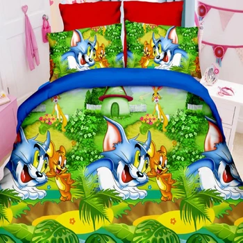 

3D 4Pcs KING Mickey Mouse bedding set minnie mickey Duvet Cover Flat Sheet Twin Full Queen King Bed Pillowcases Bedding Set
