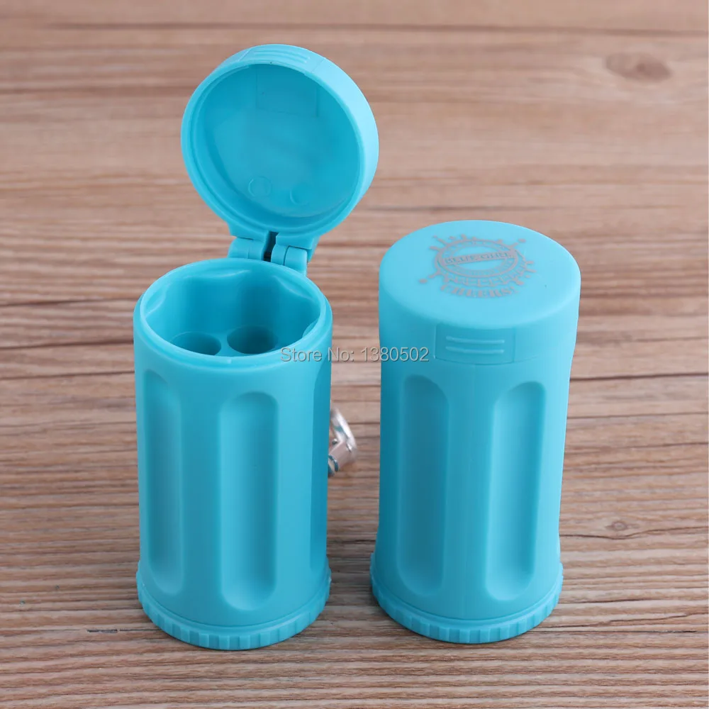 Hot Fashion blue color Smokeless Mini Portable Pocket Ashtray With Key