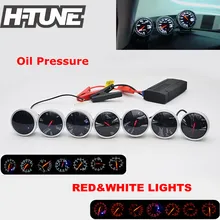 H-TUNE 2.5inch 60mm DF BF Universal Auto Oil Pressure Gauge Meter with Red&White Light Color