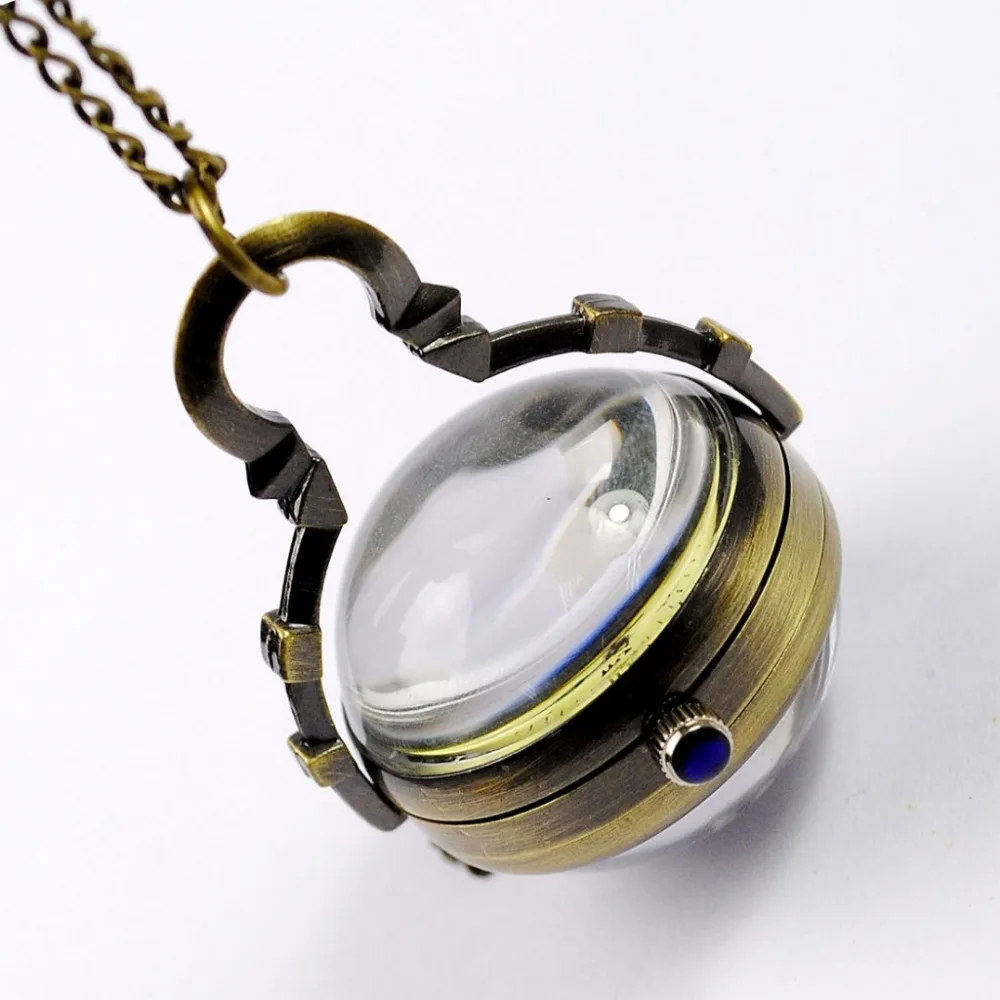 Модные уникальные дизайнерские карманные часы с заземленными стеклянными бусинами, бронзовые римские Классические кварцевые карманные часы с циферблатом