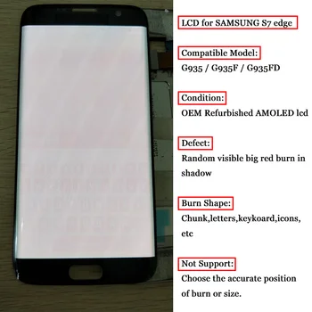 

ORIGINAL 5.5'' Display with big Burn-Shadow LCD with Frame for SAMSUNG Galaxy S7 edge G935 G935F Touch Screen Digitizer Assembly