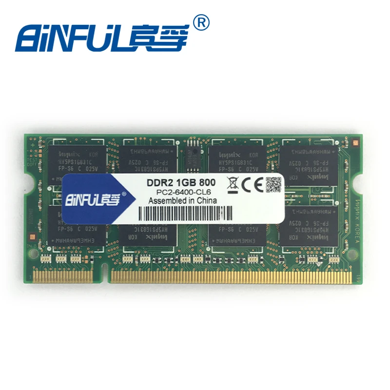 Achat Binful D origine Nouvelle Marque DDR2 PC2 6400 1 gb 800 mhz pour ordinateur portable RAM Mémoire 200pin pour Ordinateur Portable Livraison Gratuite à vie garantie