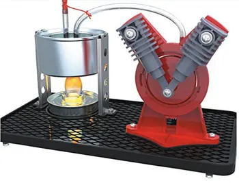 

Mini Hot Live Steam Engine Model Education Toy Kits DIY (V-type)