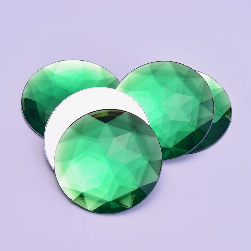 JUNAO 52 мм прозрачный белый кристалл большие стразы акриловые драгоценные камни AB Кристаллы Аппликация клей на Стразы не швейные камни для одежды - Цвет: Green