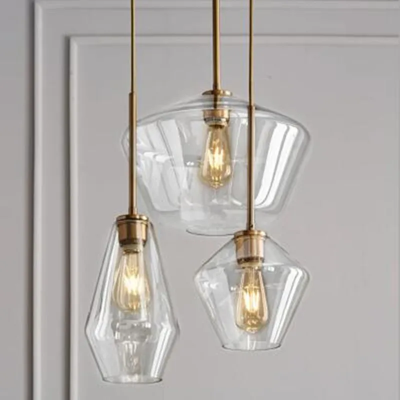 

Modern Retro Design Glass Pendant Lamp Creative Bedside Coffee Shop Bar Study Aisle Edison Bulb Light Fixtures Free Shipping