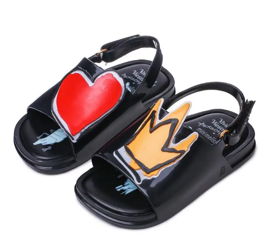 

Melissa 2019 Summer New Roman Mini Shoes Girls Sandals Kids Jelly Soft Insole PVC Shoe Flat-on Soft Bottom Non-Slip