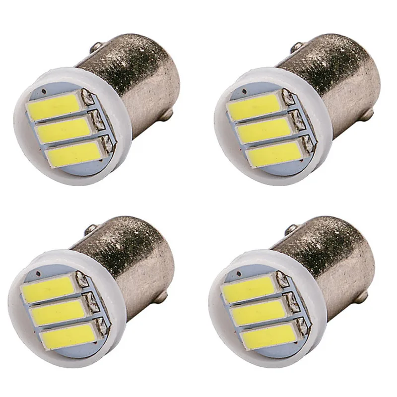 4x BA9S T4W 2W 3 светодиодный 7020 SMD белый светильник 6500K высокая яркость